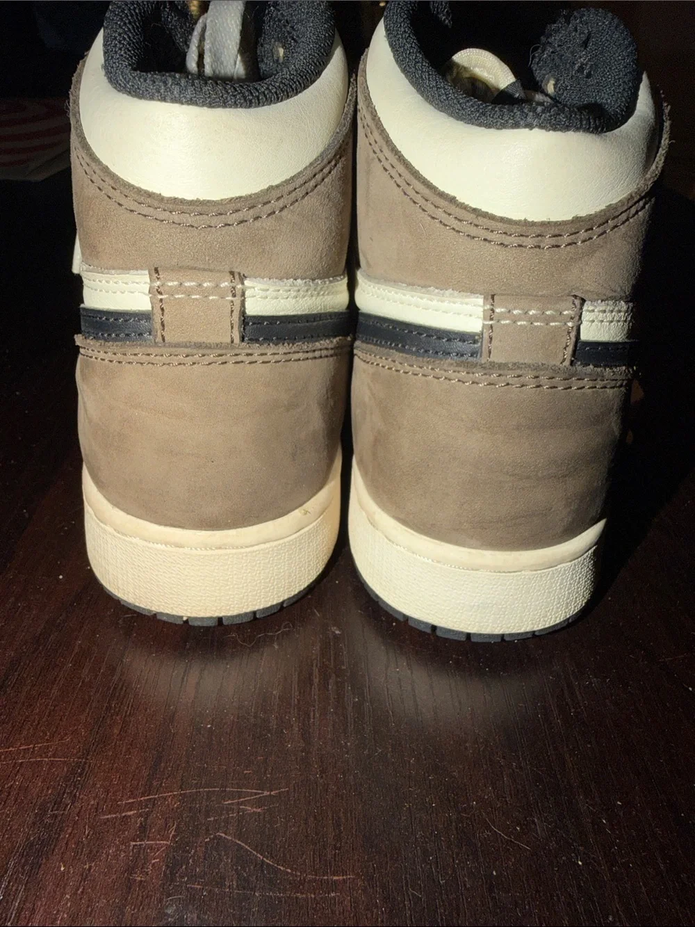 Jordan Air Retro High OG Black White Brown Suede Sneakers